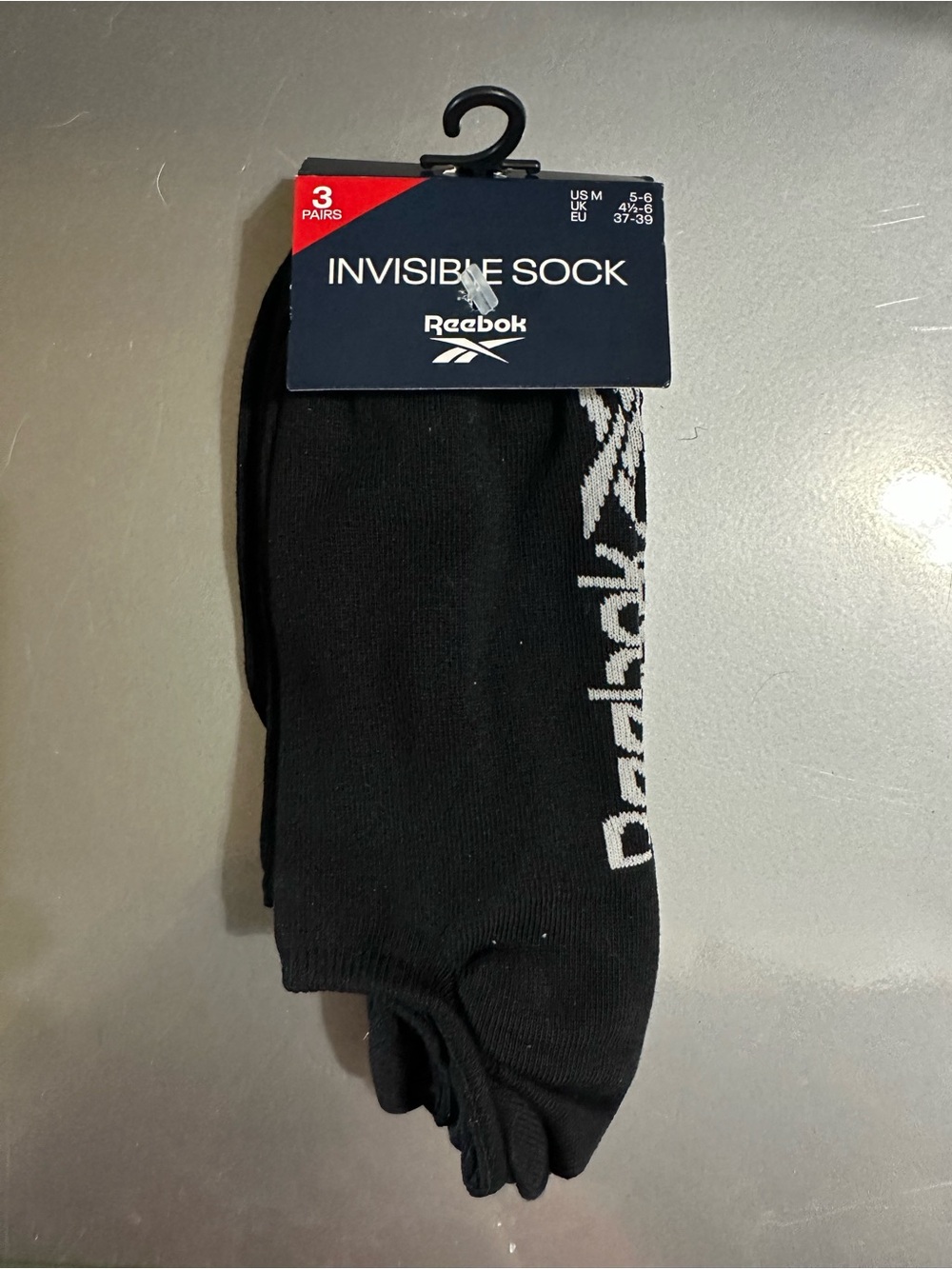 🌻5/$30🌻 🆕 REEBOX Invisible No-Show Socks - Black (3 Pack)